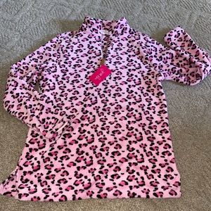 Pink cheetah quarter zip